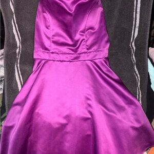 Elegant Purple Satin Dress